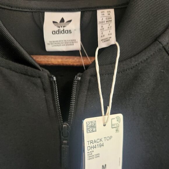 Adidas Women's Black and Gray Track Top Zip Front Jacket Size Medium - Picture 5 of 7